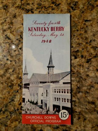 Official 1948 Kentucky Derby Program Citation Triple Crown