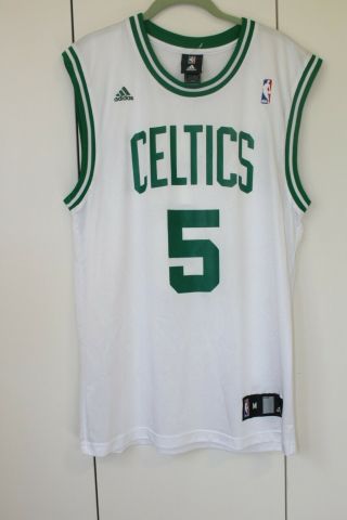 Vintage Adidas Kevin Garnett 5 Jersey Medium Boston Celtics White Green Mens
