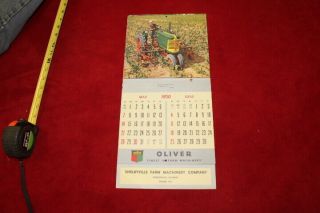 Vintage 1950 Oliver Tractor Farm Feed Seed Corn Calendar Gas Oil Sign