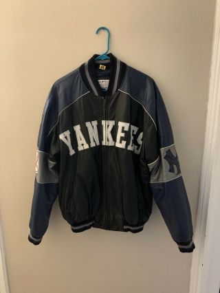 Vintage York Yankees Baseball Leather Jacket Licensed Merchandise Size Xl