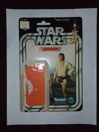 Vintage Star Wars 12 Back C Luke Skywalker Cardback Kenner 77