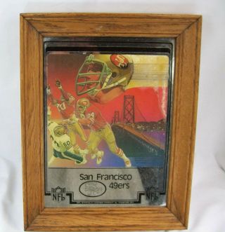 Vintage Football San Francisco 49ers Stamford Art Mirror Rare 11 X 14 Man Cave