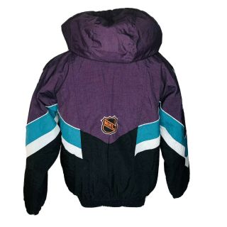 Vintage 1990s NHL Anaheim Mighty Ducks Zip Puffer Hoodie Jacket Size Medium Mens 3