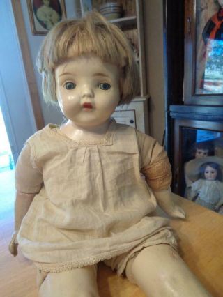 Vintage Composition & Cloth Mama Type Doll Repair/restoration 19 "