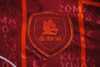 AS ROMA ITALY 1996 - 1997 HOME FOOTBALL SHIRT SOCCER JERSEY ASICS SIZE XL VINTAGE 3