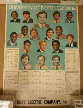 1980/81 Unc Tarheel Team Poster James Worthy Sam Perkins Dean Smith