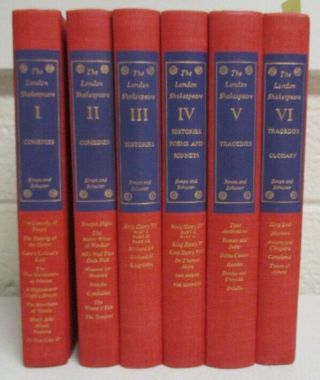 1958 Complete 6 Volume Set; The London Shakespeare Edited John Munro.