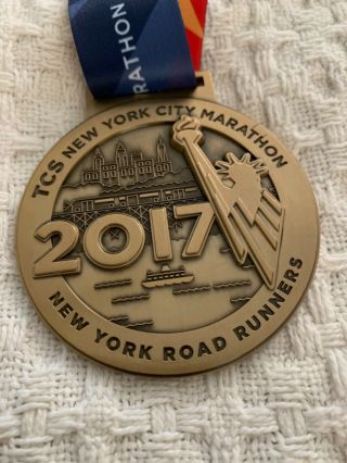 2017 York City Nyc Marathon Official Finisher Medal With Ribbon