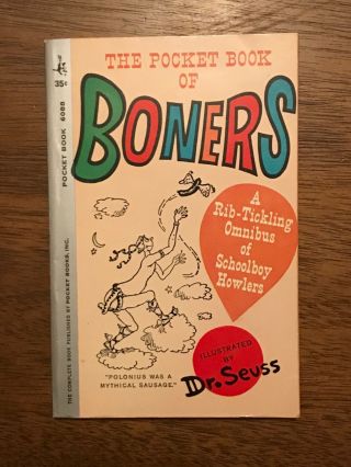 Vintage 1961 The Pocket Book Of Boners Joke Book Illustrated By Dr.  Seuss