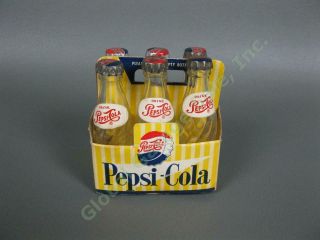 Vintage Mini Pepsi - Cola 6 - Pack 2.  5 " Swirl Soda Bottle Advertising Novelty Set Nr