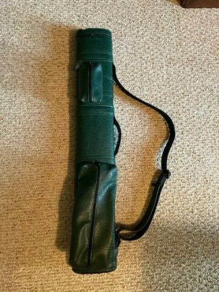 Vintage Giuseppe 4 By 2 Emerald Green Faux Leather Pool Stick Cue Carry Case