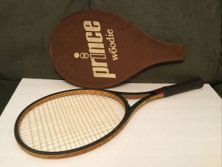 Vintage Prince Woodie Graphite Tennis Racquet 4 5/8 Grip And Cover