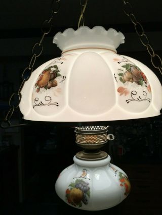 Vintage Hurricane Hanging Swag Chandelier Lamp (3 way switch) 3