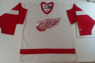 Vintage Detroit Red Wings Blank Nhl Hockey Jersey Sz L Made In Canada Ccm