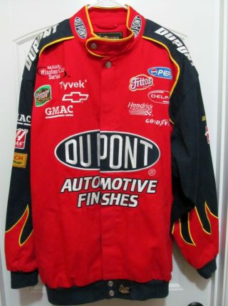 Vintage Chase Authentic Jeff Hamilton Nascar Racing Jacket Xl Dupont Flames