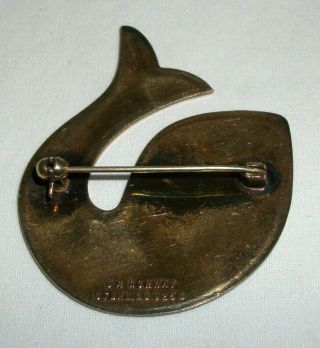 Vintage Modern Sterling Silver & Enamel Fish Pin Brooch David Andersen Norway 2