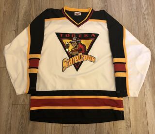 Vintage Authentic Topeka Scarecrows Hockey Jersey 52 Chl Defunct