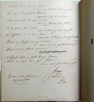 1841 Dutch Poetry W/ Manuscript Hand Written Poem By Joseph Alberdingk Thijm
