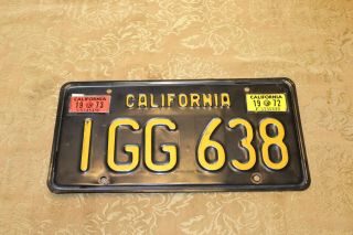 California License Plate 1963 - 1968 Vintage Shape