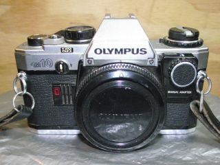 Olympus Om - 10 35mm Slr Film Camera Black Body Only Vintage