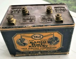 Vintage Yale Electric Corp.  B Or C Radio Battery Farm 22 - 1/2 Volts No.  1517