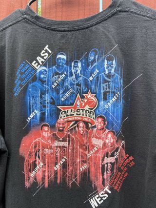 Vintage Adidas NBA Houston All Star 2013 Teams Lebron vs Kobe Shirt Size L 3