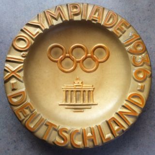 1936 Olympiade :: Vintage 10 1/2” Xi Deutschland Plate Art Deco Berlin Germany