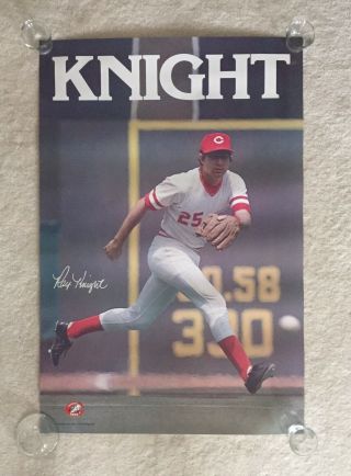 Large Vintage 1980 Cincinnati Reds Ray Knight Souvenir Poster 2x3 Ft