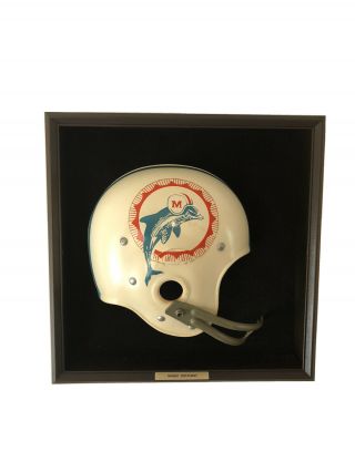 Framed 1970’s Vintage Miami Dolphins Nfl Helmet 15 X 15 Inches Football Plaque