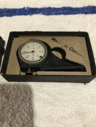 PTI Surface Gauge Dial Indicator 1/1000” Made In Germany Box Vintage 3