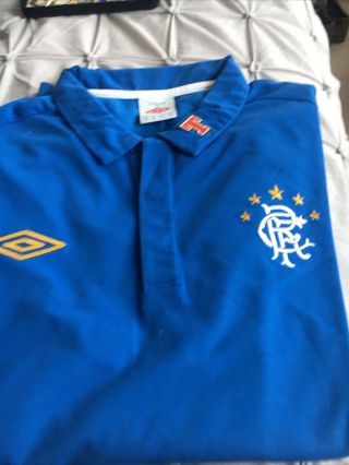 Rare Vintage Glasgow Rangers Umbro Rugby Style Shirt Xl