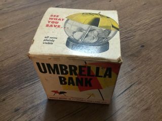 Vintage Coin Bank By Banthrico Rainy Day Umbrella Savings Bank And Key