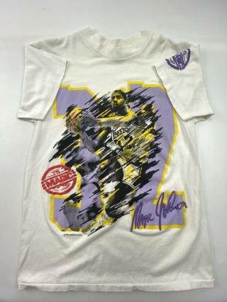 Vintage Vtg 80s Magic Johnson Tshirt La Lakers Nba L Large Single Stitch (06)
