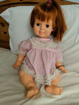 Vintage 1972 Ideal Toy Corp 24 Inch Baby Crissy Doll Red Hair Growing Hair