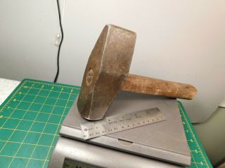 Vtg.  HEAVY Unmarked 4lb 4.  4oz Rounded Straight Peen Blacksmith Hammer 2