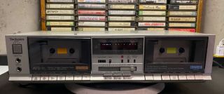 Vintage Technics Rs - B11w Stereo Dual Cassette Tape Deck Player Recorder Silver