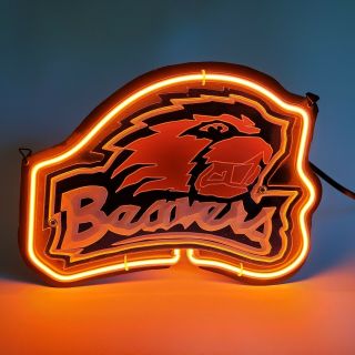 Ncaa Oregon State University Beavers Football Neon Sign Bar Man Cave 10 " X 8 "