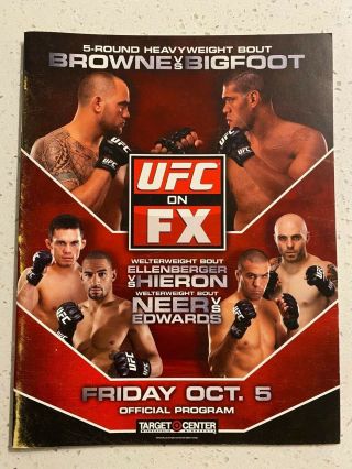 Ufc On Fox Browne Vs Bigfoot Official Fight Program