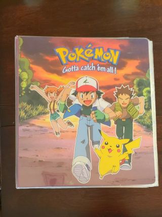 Pokemon Vintage Orig.  3 - Ring Binder Ash Misty Brock Pikachu Nintendo