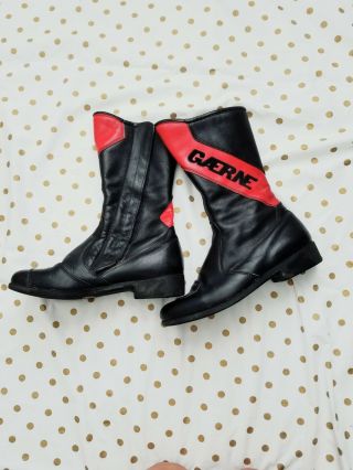 Vintage Gaerne Motorcycle Boots Black And Red Made In Italy Size 8
