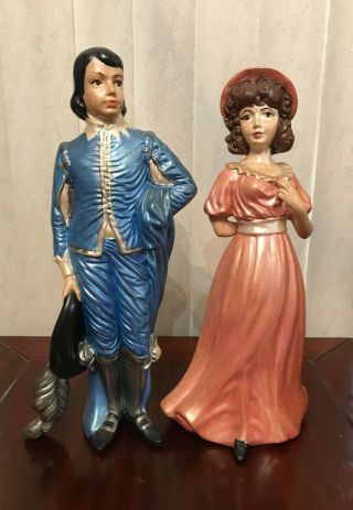 , Vintage Blue Boy & Pinkie Girl Holland Mold 17” Ceramic Figurines