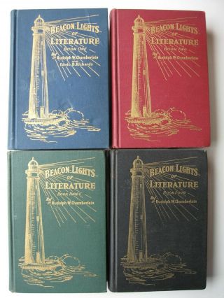 Beacon Lights Of Literature Volumes 1 - 4 Rudolph Chamberlain 1934 Hc Illus - 10