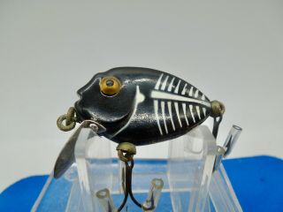 Vintage Heddon 380 Tiny Punkinseed Fishing Lure Xbw Black Shore Bell Hdw Preown