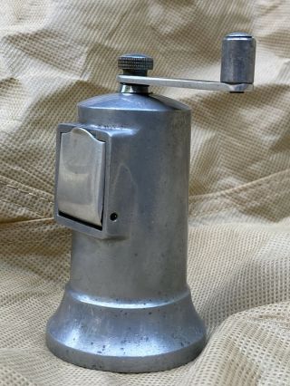 Vintage Perfex 4 " Cast Aluminum Pepper Mill Grinder,  France Mid Century Modern