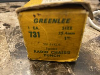 Vintage Greenlee No.  731 1 " Square Shape Radio Chassis Knock - Out Punch