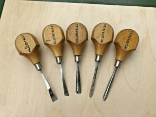 Vintage Millers Falls Wood Carving Tools 5 Piece Set - Sharp