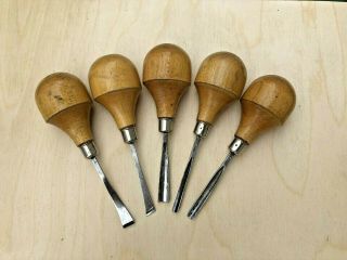 Vintage Millers Falls Wood Carving Tools 5 Piece Set - Sharp 2