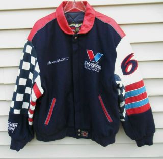 Mark Martin Leather/wool Jacket Jeff Hamilton Valvoline Roush Racing Usa Large