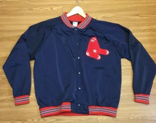 Boston Red Sox Early 1990’s Baseball Jacket Twins Enterprise Button Up Adult Xl