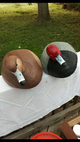 Hand Made Magnum Red Head Decoys